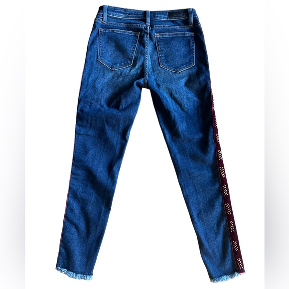 MISS ME Velvet Side Stripe Ankle Skinny Denim Jeans Sz 28 Stretch MSRP $99 Beads - Picture 3 of 14